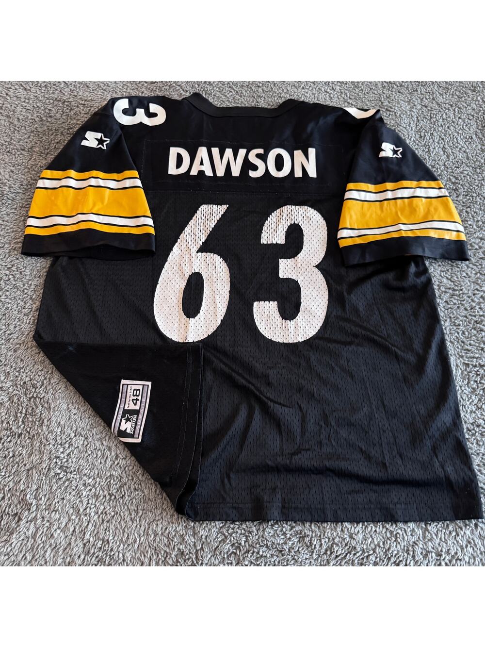 Vintage 90s Starter NFL Pittsburgh Steelers Dermontti Dawson #63 Jersey 48 L